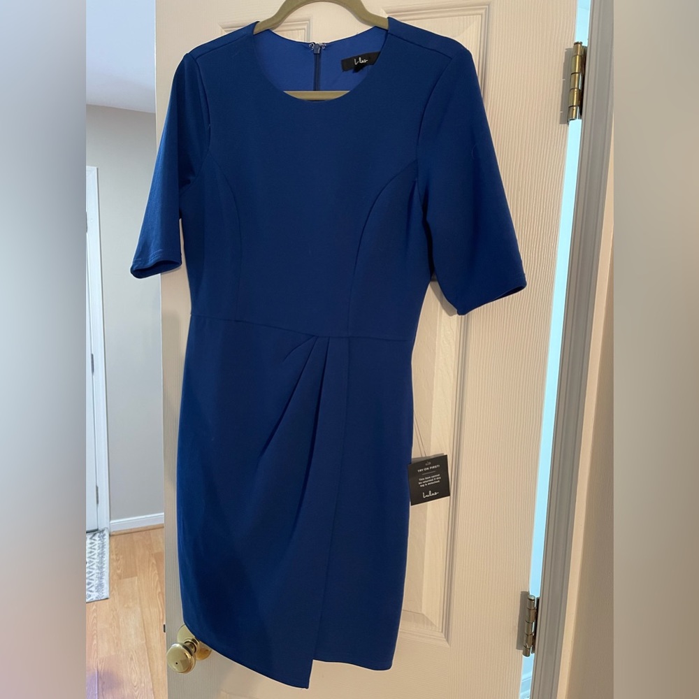 Cobalt Blue Half Sleeve Sheath Dress - NEVER WORN